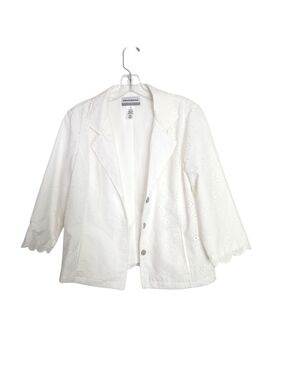 Alfred Dunner - White Eyelet Cotton Jacket - PS